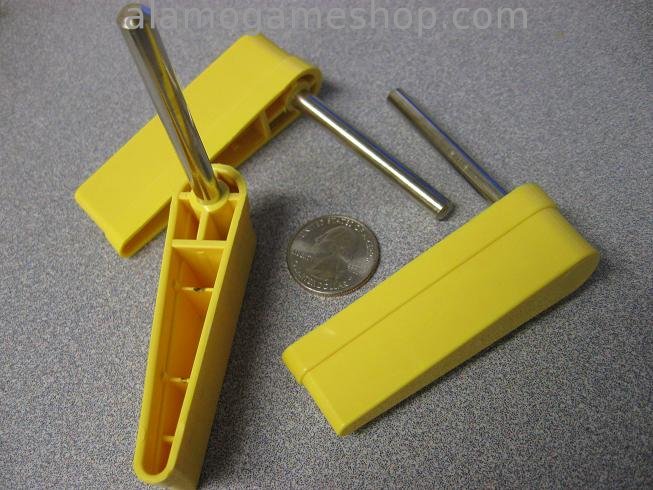 Flipper and shaft assembly - Yellow no logo - Click Image to Close