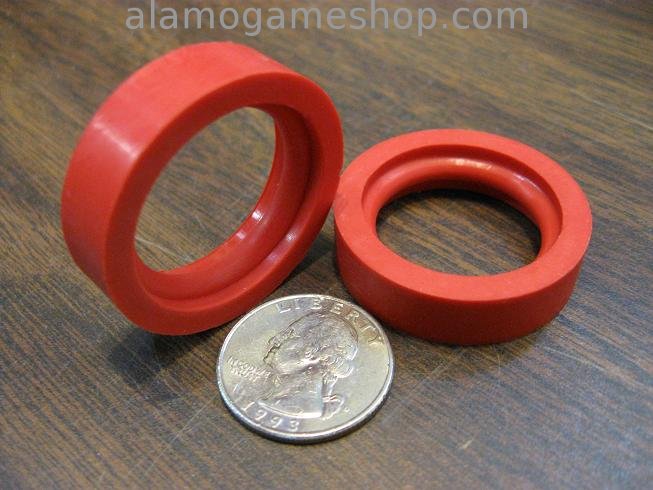 Ring - Flipper - Red - Beaded - Click Image to Close