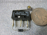 Switch Sub-Micro with roller and diode (image for) Switch Sub-Micro with roller and diode
